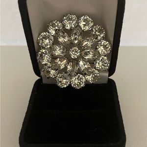 Vintage Signed Weiss, Crystal Rhinestone Pin, Statement Piece 2”